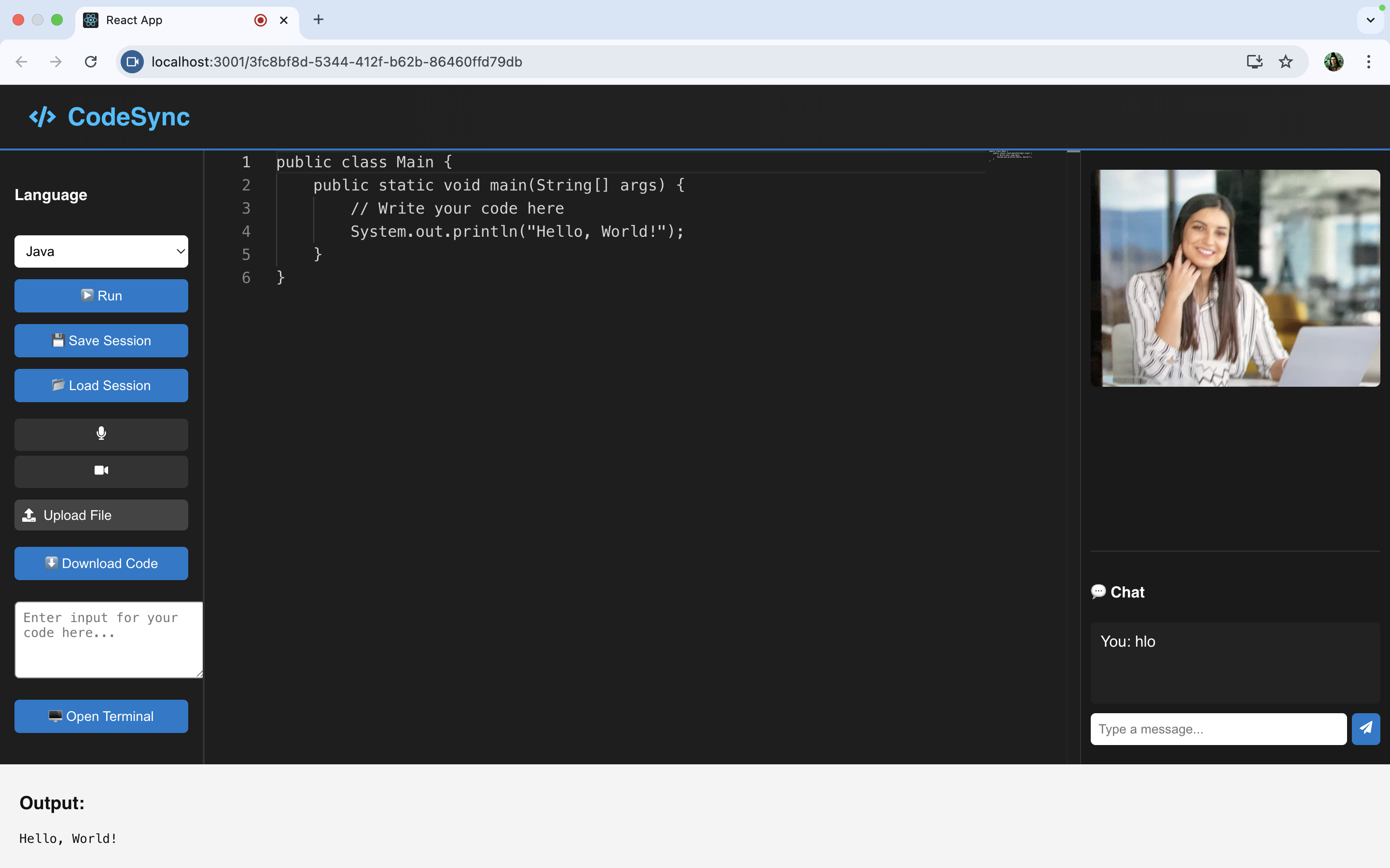 CodeSync Editor with Chat & Video